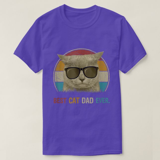 Camiseta Retro Cat Best Cat Dad Ever Cat Funny Cat Daddy Ca (Frente do Design)