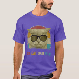 Camiseta Retro Cat Best Cat Dad Ever Cat Funny Cat Daddy Ca