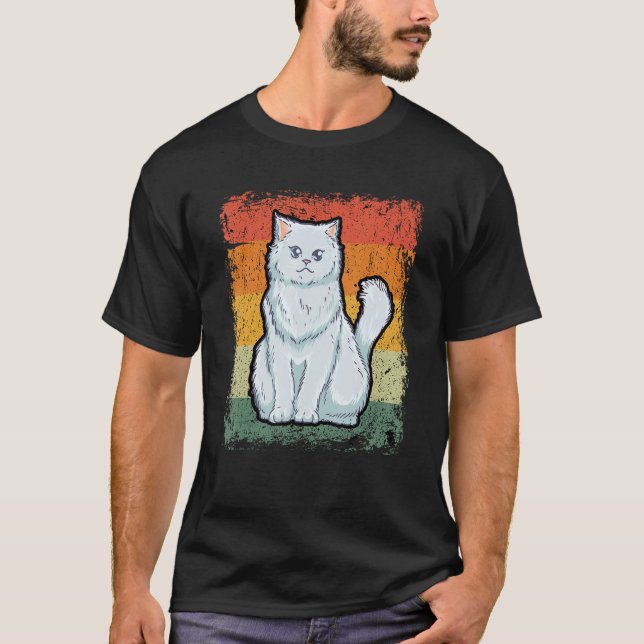 Camiseta Retro Cat  Vintage Persian Cat (Frente)