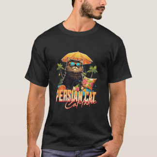 Camiseta Retro Cattástico de Gato Persa