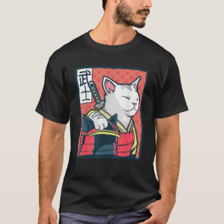 Camiseta Retro Catzilla Ancient Japanese Cat Art Anime Ninj