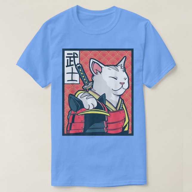 Camiseta Retro Catzilla - Arte Antiquada de Gato Japonês -  (Frente do Design)