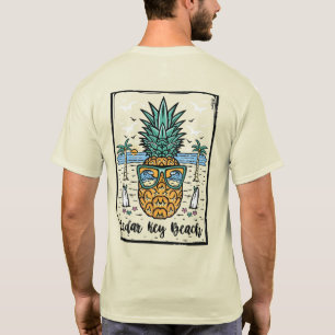 Camiseta Retro Cedar Key Beach trabalho de arte em ambos os