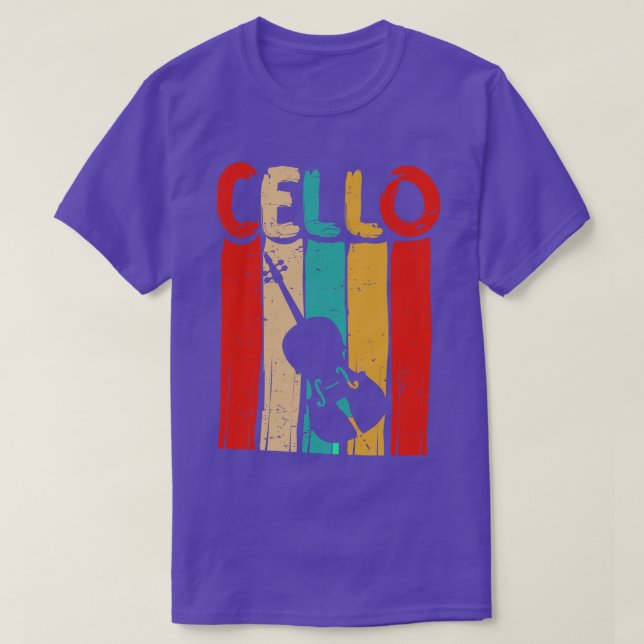 Camiseta Retro Cello Art Cellist Idea Cello Player 70s (Frente do Design)