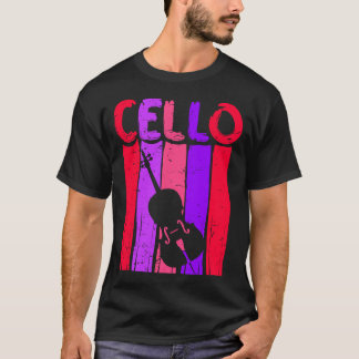 Camiseta Retro Cello Art Cellist Idea Cello Player Vermelho