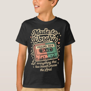 Camiseta Retro Cette Feito Para Adorar Salmos 150_6 Cristão