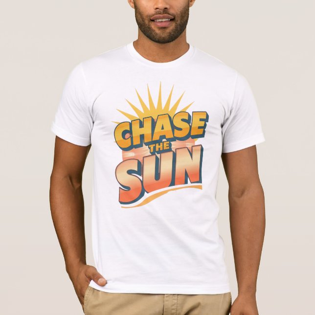 Camiseta Retro "Chase the Sun" Summer Quote (Frente)