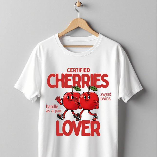 Camiseta Retro Cherry Cartoon Character Kawaii Fruit Art (Criador carregado)