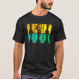 Camiseta Retro Chess Peças Checkmate Avô Mestre Chess Pla