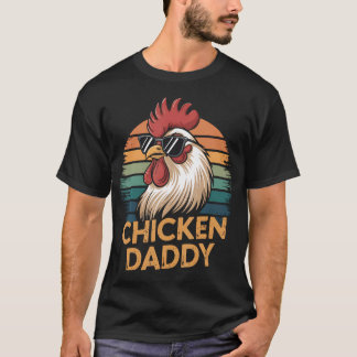 Camiseta Retro Chicken Daddy Vintage 70S Retro Funny Farm C