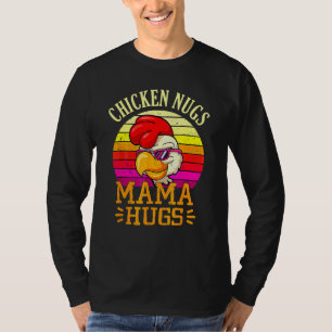 Camiseta Retro Chicken Nugs E Mama Hugs Dia de as mães Sayi
