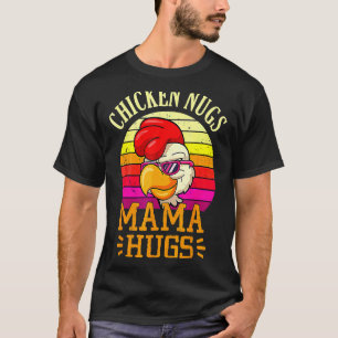 Camiseta Retro Chicken Nugs E Mama Hugs Dia de as mães Sayi