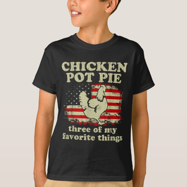 Camiseta Retro Chicken T E Three Of My Favorite Things Funn (Frente)