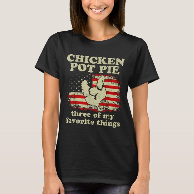 Camiseta Retro Chicken T E Three Of My Favorite Things Funn (Frente)