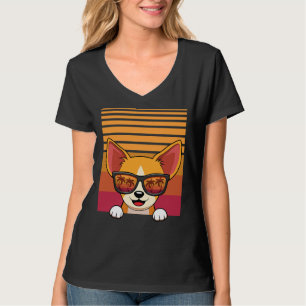 Camiseta Retro Chihuahua Dog Sunglass Beach