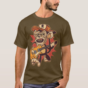 Camiseta Retro Chimpanzé - Leitor Gráfico De Guitarra Premi