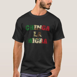 Camiseta Retro Chinga La Migra Bandeira Bandeira México ICE