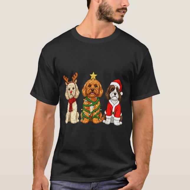 Camiseta Retro Christmas Ao Santa Reindeer Dog Lover  (Frente)