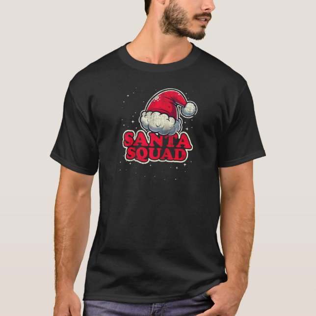 Camiseta Retro Christmas Santa Squad Family Matching Xmas P (Frente)