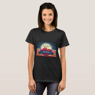 Camiseta Retro Cincinnati Ohio Skyline