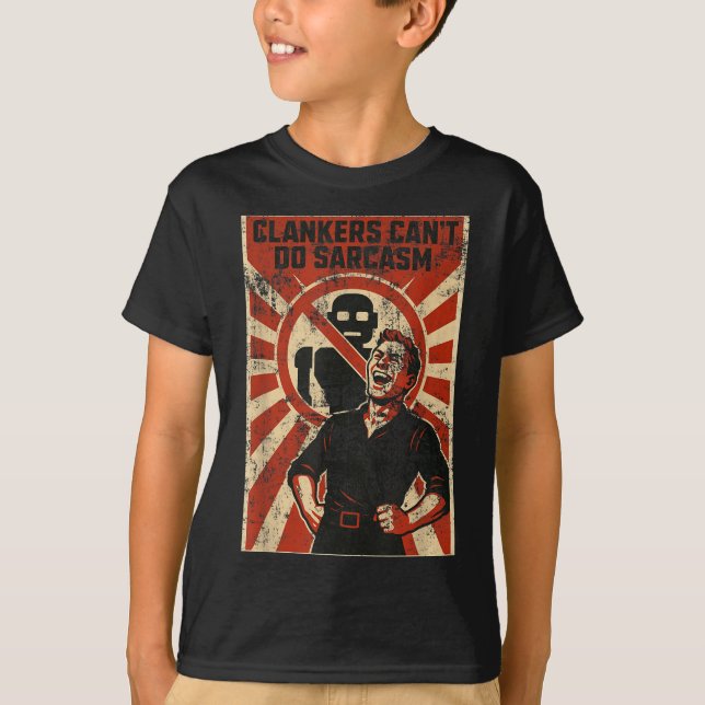 Camiseta Retro Clanker Can't Do Sarcasm Funny Robot Ster  (Frente)