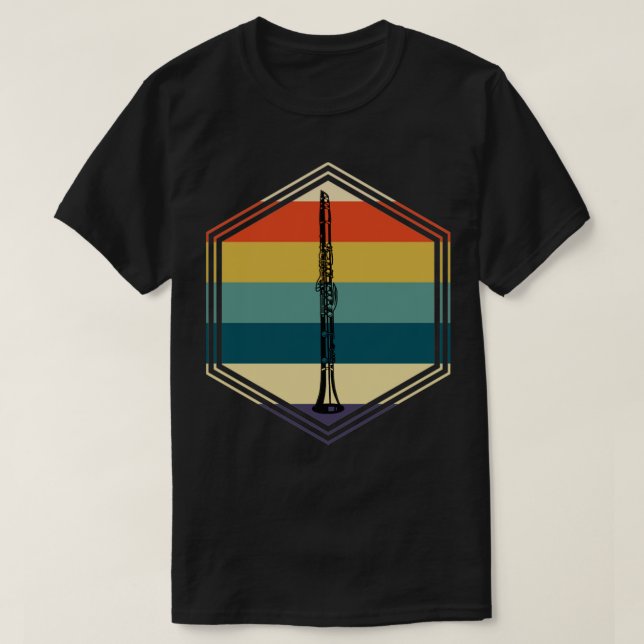 Camiseta Retro Clarinet (Frente do Design)