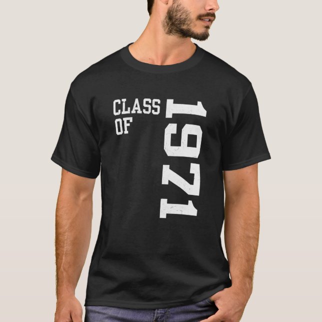 Camiseta Retro Class of 1971 Senior High School Reunion Vin (Frente)