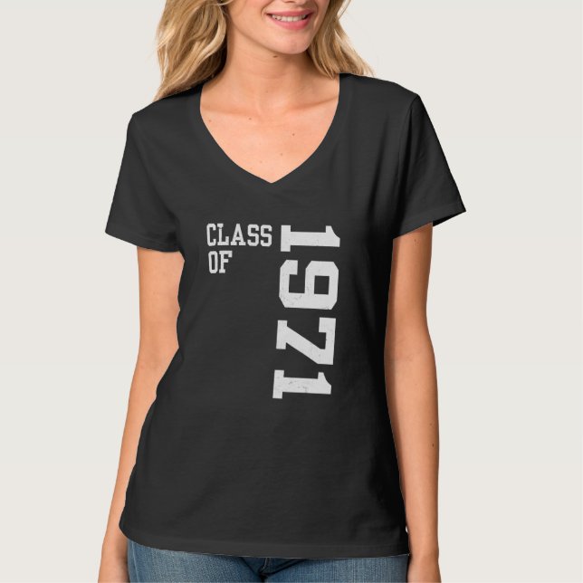 Camiseta Retro Class of 1971 Senior High School Reunion Vin (Frente)