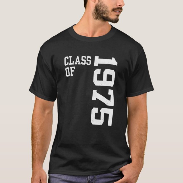 Camiseta Retro Class of 1975 Senior High School Reunion Vin (Frente)