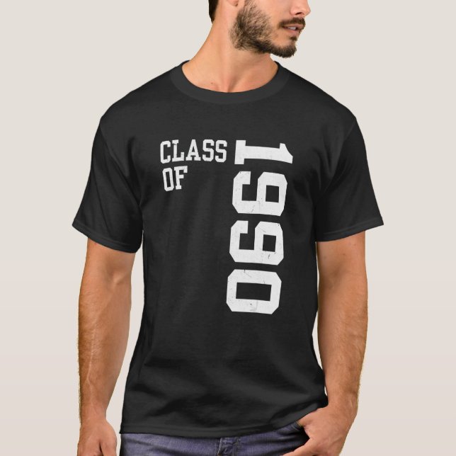 Camiseta Retro Class of 1990 Senior High School Reunion Vin (Frente)