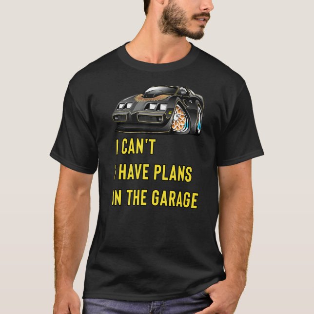 Camiseta Retro Classic Hotrod I Can't I Have Plans In The G (Frente)