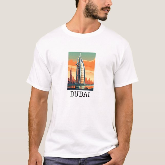 Camiseta Retro Classic Viagem Dubai UAE (Frente)
