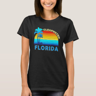 Camiseta Retro Clearwater Florida Tropical Beach Sunset