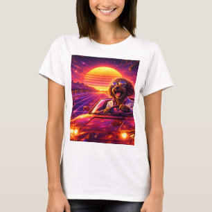Camiseta Retro Cockapoo Dirigindo Carro 80s