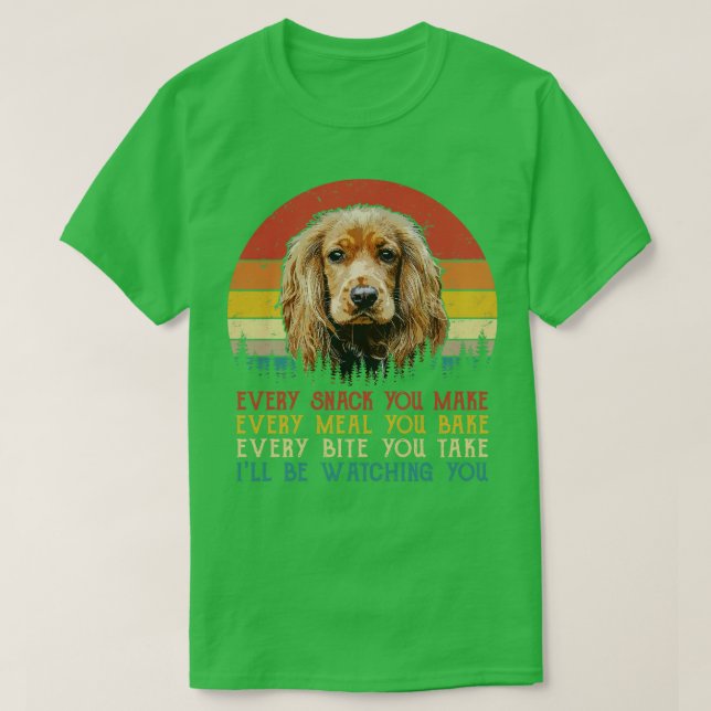 Camiseta Retro Cocker Espalha Cada Snack Que Você Faz De Mi (Frente do Design)