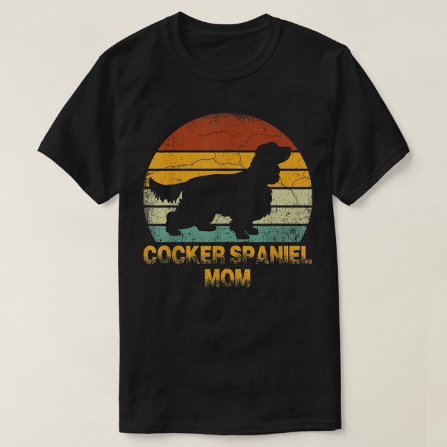 Camiseta Retro Cocker Spaniel Mamãe Dift Doie Dono de Cacho (Frente do Design)