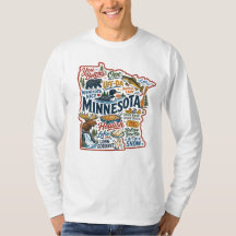Camiseta Retro Colagem do Estado de Minnesota You
