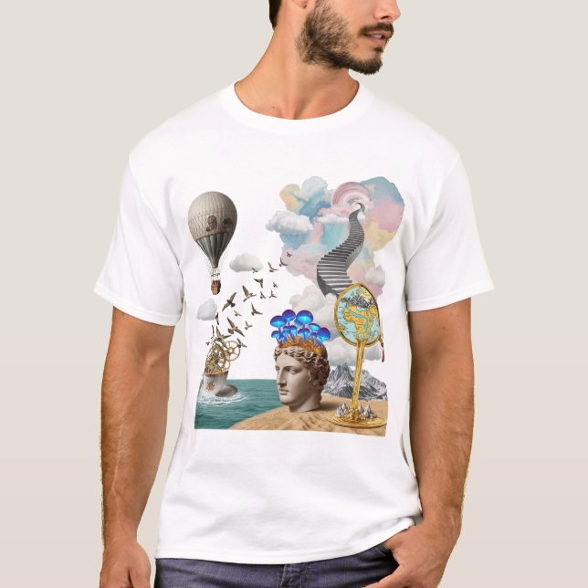 Camiseta Retro Collage Surreal Aesthetic Graphic Art T-Shir (Frente)
