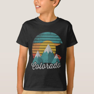 Camiseta Retro Colorado Mountain Home Love Family Férias