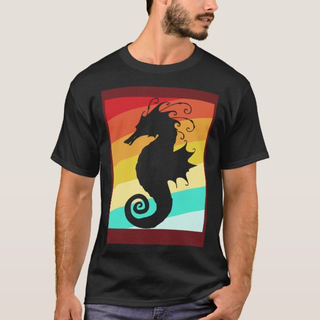 Camiseta Retro Colorful Seahorse (Frente)