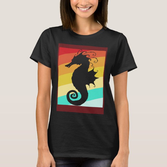 Camiseta Retro Colorful Seahorse (Frente)