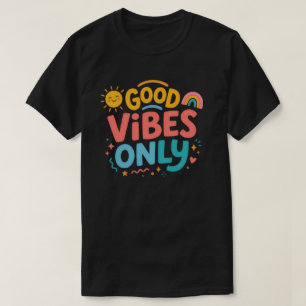Camiseta retrô colorida com boas vibrações