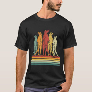 Camiseta Retro Colorido Animal Kalahari Desert Meerkats