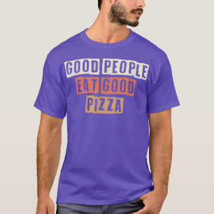 Camiseta Retro Colorido Boas Pessoas Comem Boa Pizza Sar
