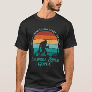 Camiseta Retro Columbia River Gorge Oregon Sasquatch Fishin