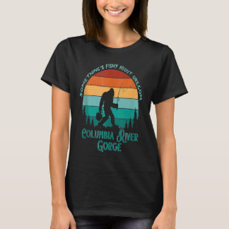 Camiseta Retro Columbia River Gorge Oregon Sasquatch Fishin