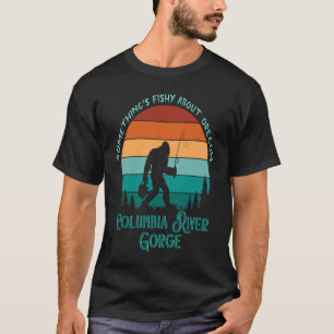 Camiseta Retro Columbia River Gorge Oregon Sasquatch Fishin
