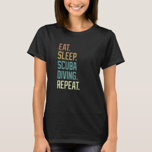 Camiseta Retro Comer Dormir Mergulho Repetir Vintage