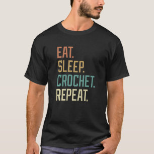 Camiseta Retro Comer Repetidamente O Crochet Do Sono