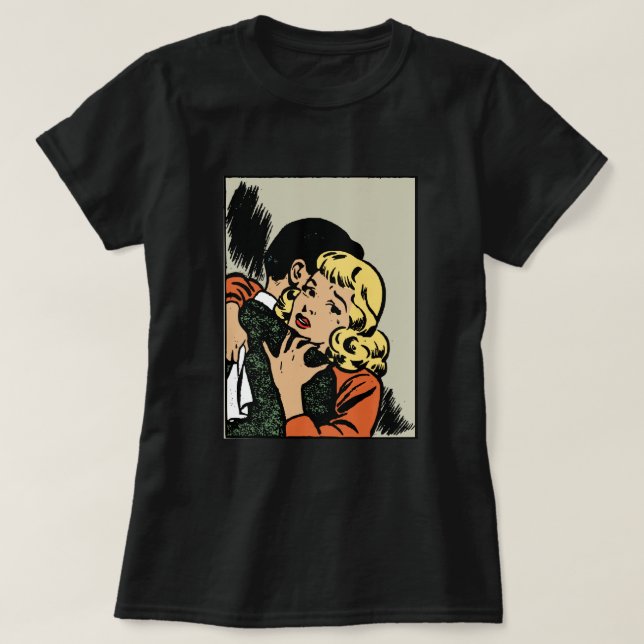 Camiseta Retro Comic Girl (Frente do Design)